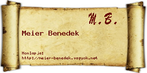 Meier Benedek névjegykártya